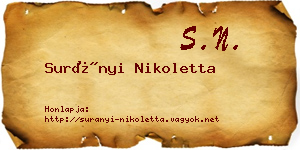 Surányi Nikoletta névjegykártya