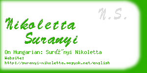 nikoletta suranyi business card